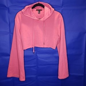 Cropped Hoodie with Bell Sleeves